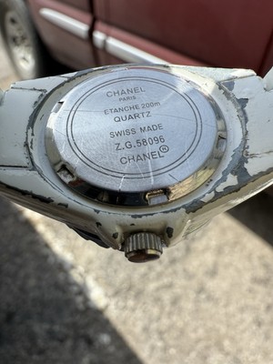 Chanel J12 ETANCHE 200mm QUARTZ Diamond Watch ZG58096 Some Wear