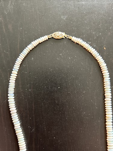 Estate Graduating Strand Genuine Natural Opal Beads 14k Gold Clasp 21” - 19.4g - Picture 10 of 10