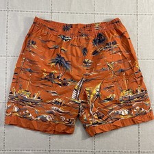 VTG Polo Sport Ralph Lauren Swim Trunks Men s 2XL All Over Print Nautical Orange
