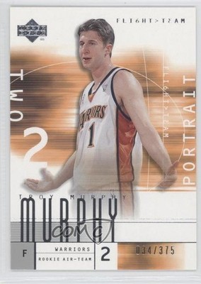 2001-02 Upper Deck Flight Team 34/375 Troy Murphy (Portrait) #128 Rookie RC 0a1