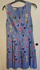 rsvp by Talbots - Periwinkle Blue floral pleated cotton tea dress, sz 10