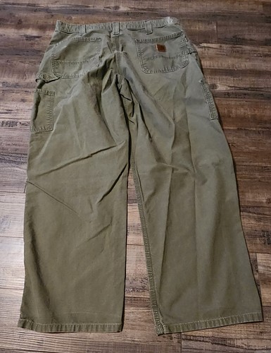 Carhartt Mens Original Fit Carpenter Pants Olive Green Size 38x32 14806. 1453 - Picture 4 of 5