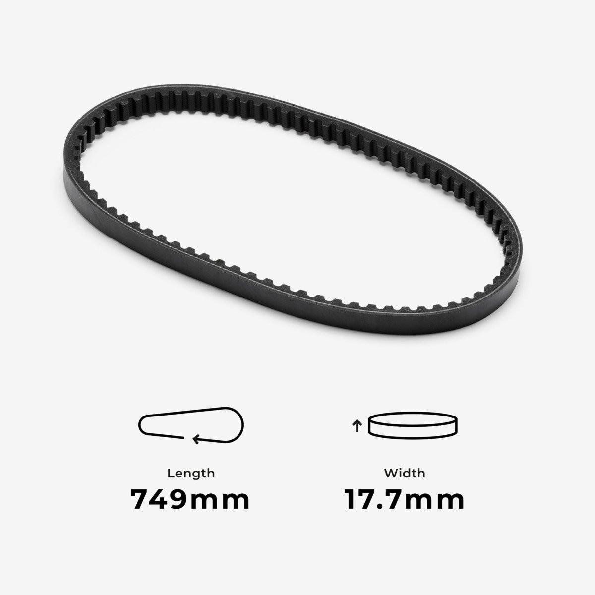 Drivebelt 17.7-749 Black Scooter Rubber Drive Belt Unit DB085 Easy Installation
