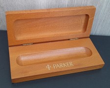 Parker Gold Display Wooden Storage Box 7x17cm Roller Fountain Pen Case