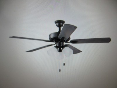 Castleton 52 in. Indoor LED Matte Black Ceiling Fan with Light
