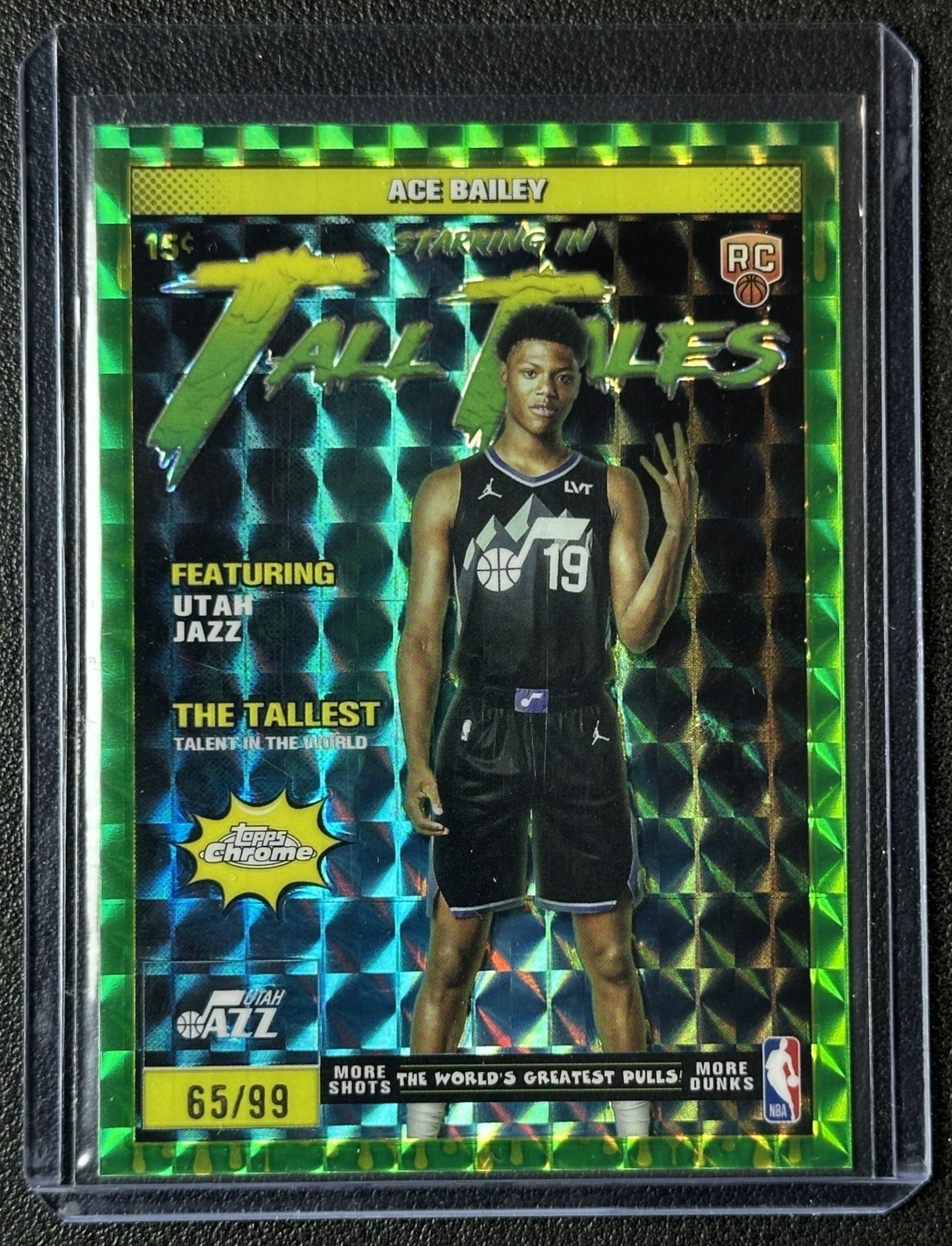 ACE BAILEY 2025-26 TOPPS CHROME #TT-23 TALL TALES GEO GREEN REFRACTOR RC 65/99