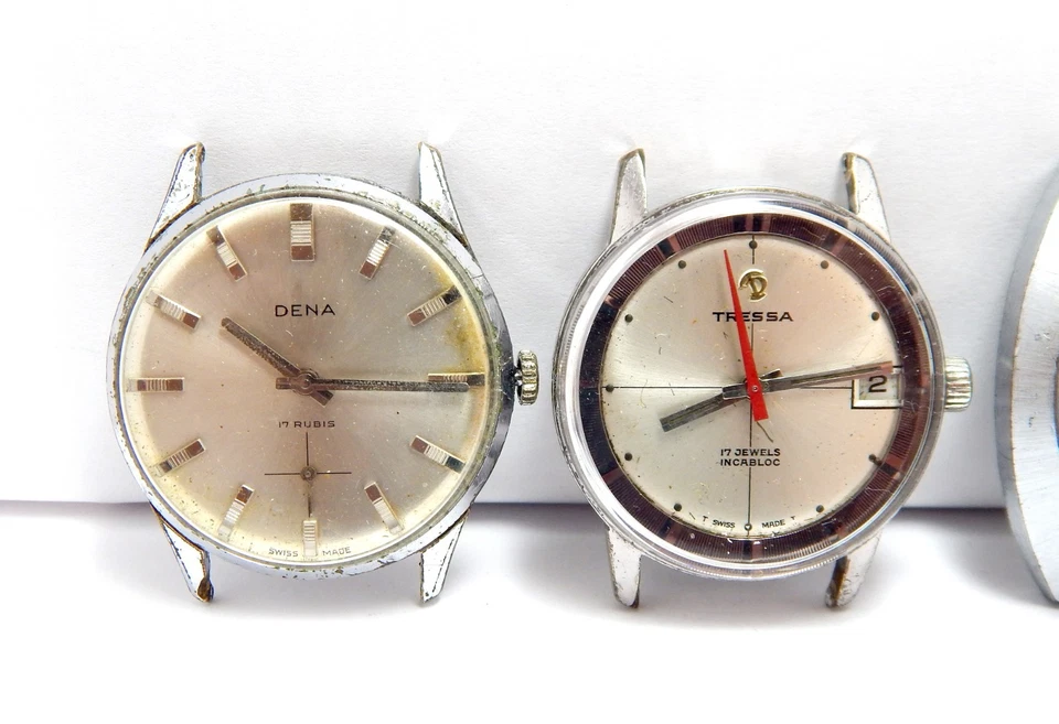 Lote de 4 relojes vintage cuerda manual caja hombre acero 1960c necesita revisión Foto 2 de 4