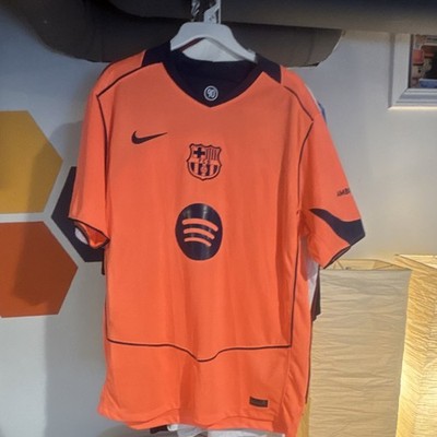 Nike FC Barcelona Orange Navy Men's 2XL Dri-Fit Soccer Nike FC Barcelona Orange Navy Men's 2XL Dri-Fit Soccer