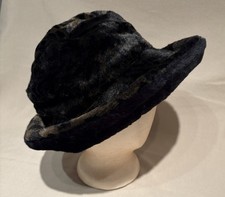 Vtg Betmar Faux Fur Women's Bucket Hat Leopard Brown Black OS