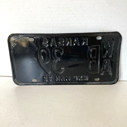 1972 Kansas License Plate B 39 Wallace County WA Collector Man Cave Garage - Picture 2 of 3