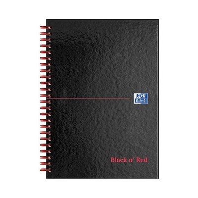Oxford Black n' Red A5 glänzend Hardcover drahtgebunden drahtgebunden, schwarz/rot 