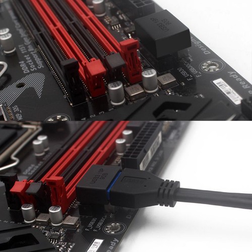 USB 3.0 19P/20P 90 Degree Computer Motherboard Header Plug-in Adapter B - Imagen 7 de 15