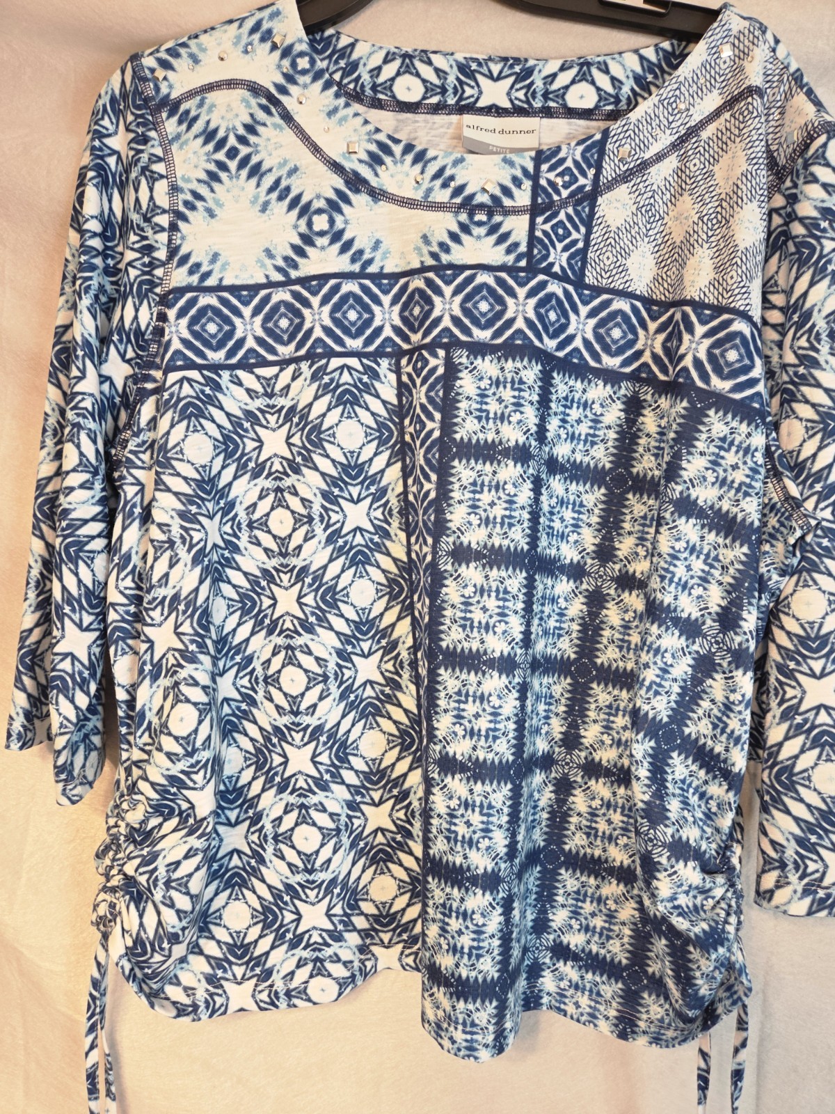 Alfred Dunner Patch Work  Pattern Blue and White … - image 8