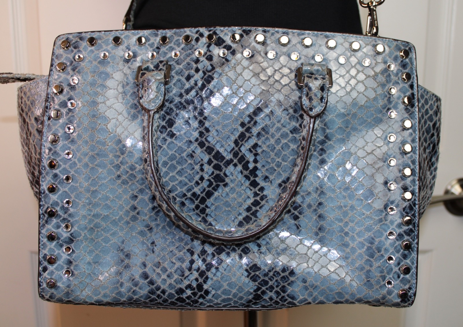 Michael Kors Blue Python Embossd Patent Leather B… - image 2