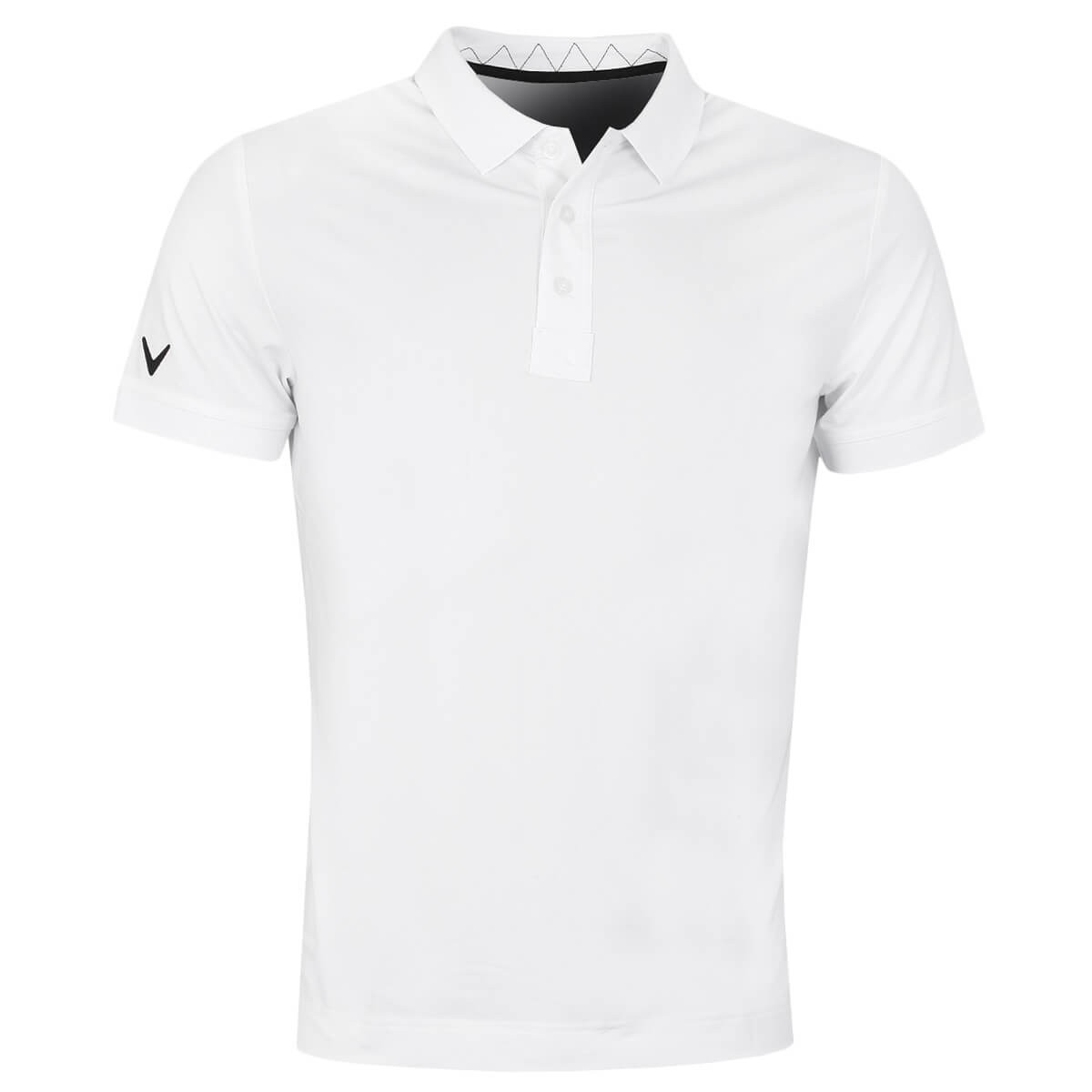 Callaway Golf Mens Solid Ribbed Polo Shirt - Bright White - XXL