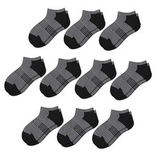 10 Pairs Boys Socks Low Cut Ankle Socks For Kids 8-10 4-7 Years Grey 10 Pairs