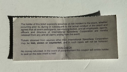 Daytona 500 Ticket Stub February 17, 1991 Ernie Irvan Won 33rd Dayona 500 - Picture 2 of 2