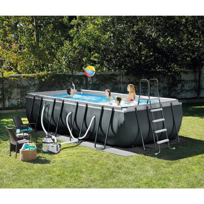 Intex 18' x 9' x 52'' Ultra XTR Rectangular Frame Swimming Pool Set with Pump
