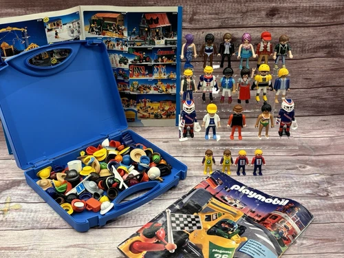 Playmobil Collection 1974-modern HUGE Lot People, Case, Accessories VTG Catalogs