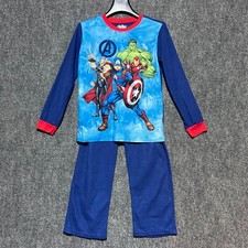 Boys Marvel Avengers Pajamas Size 10 12 Long Sleeve Flame Resistant Sleepwear