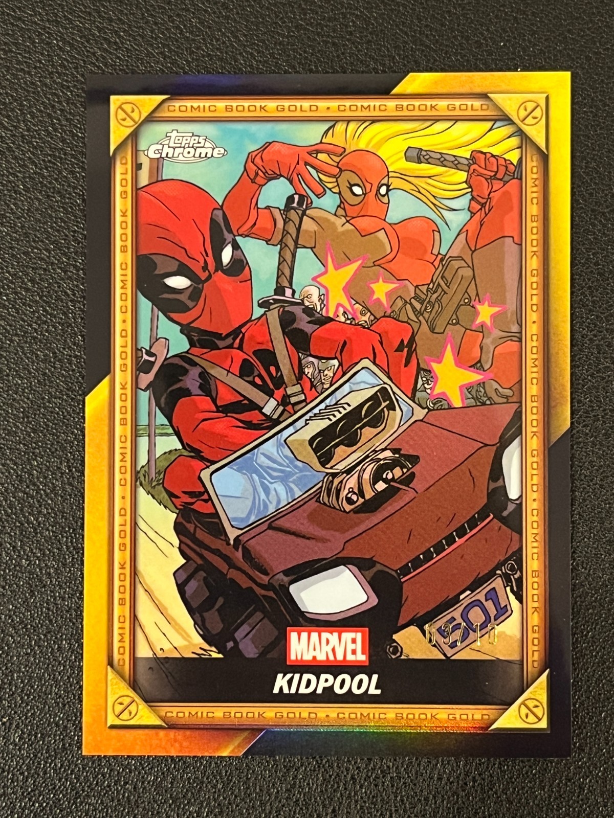 Kidpool 2025 Topps Chrome Deadpool Comic Book Gold Black /10 CB-22