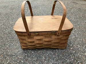 Antique Wicker Picnic Basket
