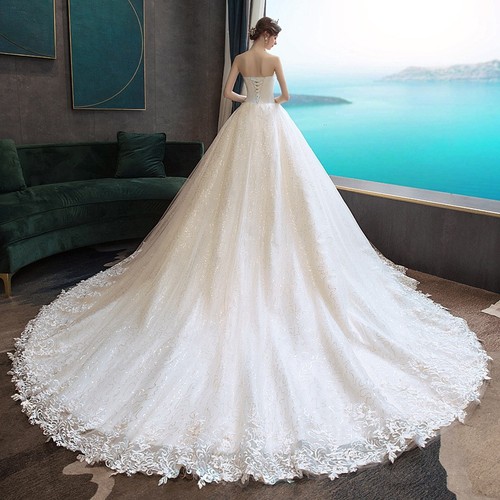 Wedding dress 2025 bride strapless tail slimming simple and elegant weddingdress - Picture 25 of 27