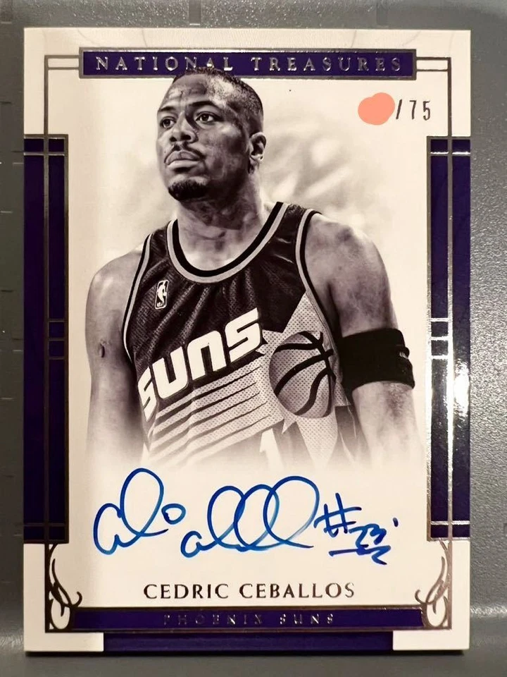 2016 Panini National Tresures Cedric Ceballos Phoenix Suns Patch Auto /75 #16 - Image 3 of 4