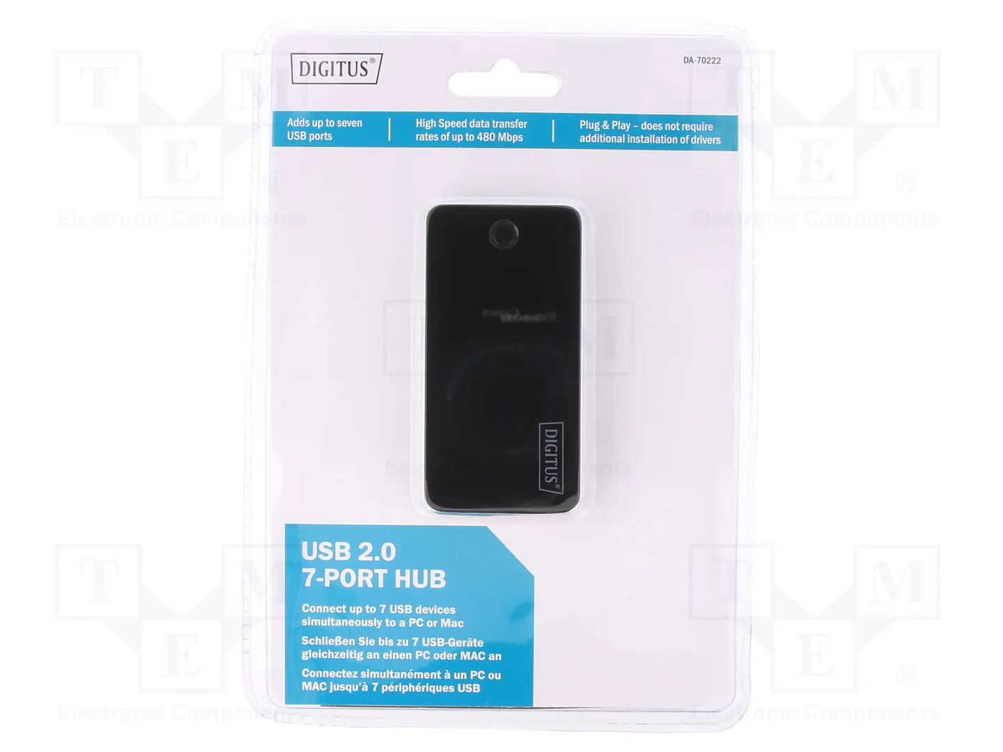 Digitus Argent Concentrateur 7 Ports Usb 2.0 - Neuf - Image 2