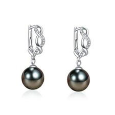 Gifts for Women: Pearls Earring for Wife, Mom, Birthday, Wedding, black pearl