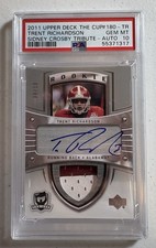 Trent Richardson 2011 Upper Deck The Cup Tribute Patch Auto PSA 10 4/10