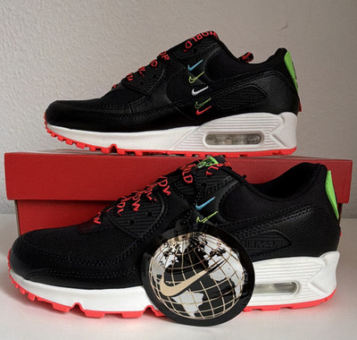 Nike Air Max 90 WW WMNS Damen Sneaker Schwarz/Rot EU 40,5 Low Top CK7069 001