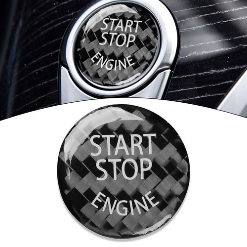 Stylish Carbon Fiber Car Cap Sticker For Keyless Start Button Accessory - Picture 2 of 12