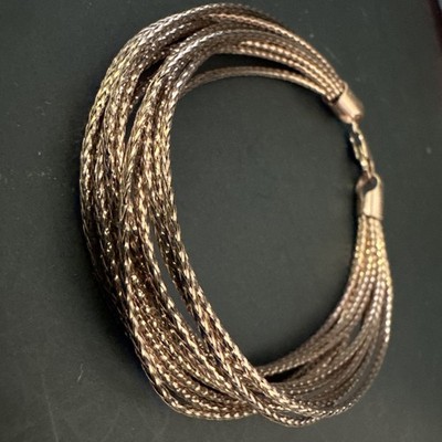 Lirm Italy 925 Roségoldfarben Sterlingsilber Multi Strang Armband