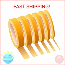 PETDCHEB 6 Rolls Fine Line Tape 1/16, 1/8, 1/5, 2/5, 1/2, 3/4 Inch x 55 Yard Fin