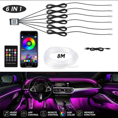 8M RGB LED Ambientebeleuchtung Auto Innenraumbeleuchtung 6in1 Kit App Control