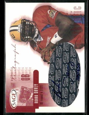 SAGE 2002 Sage Rohan Davey Authentic Autographs Auto #A9 LSU Tigers  /650