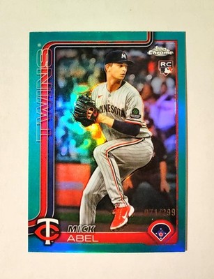 Mick Abel 2025 Topps Chrome RC TEAL REFRACTOR 071/299 Phillies #USC49 Raw z66