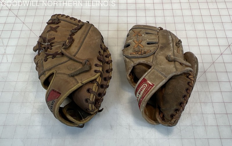Vintage All Pro JR Model Baseball Glove RHT 11" & TRIO Baseball Glove 12" RHT