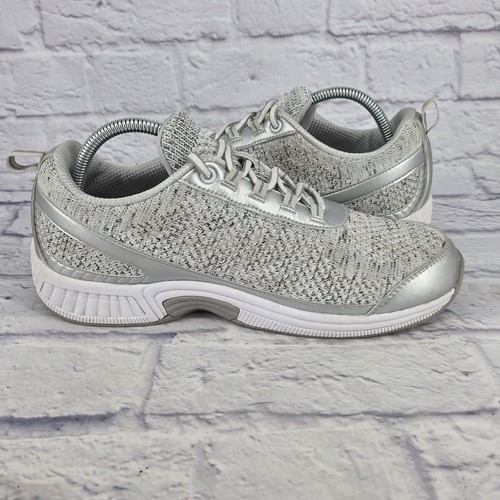Biofit 982 scarpe da passeggio sportive donna larghe 10,5 grigio argento in maglia stringate - Foto 6 di 10