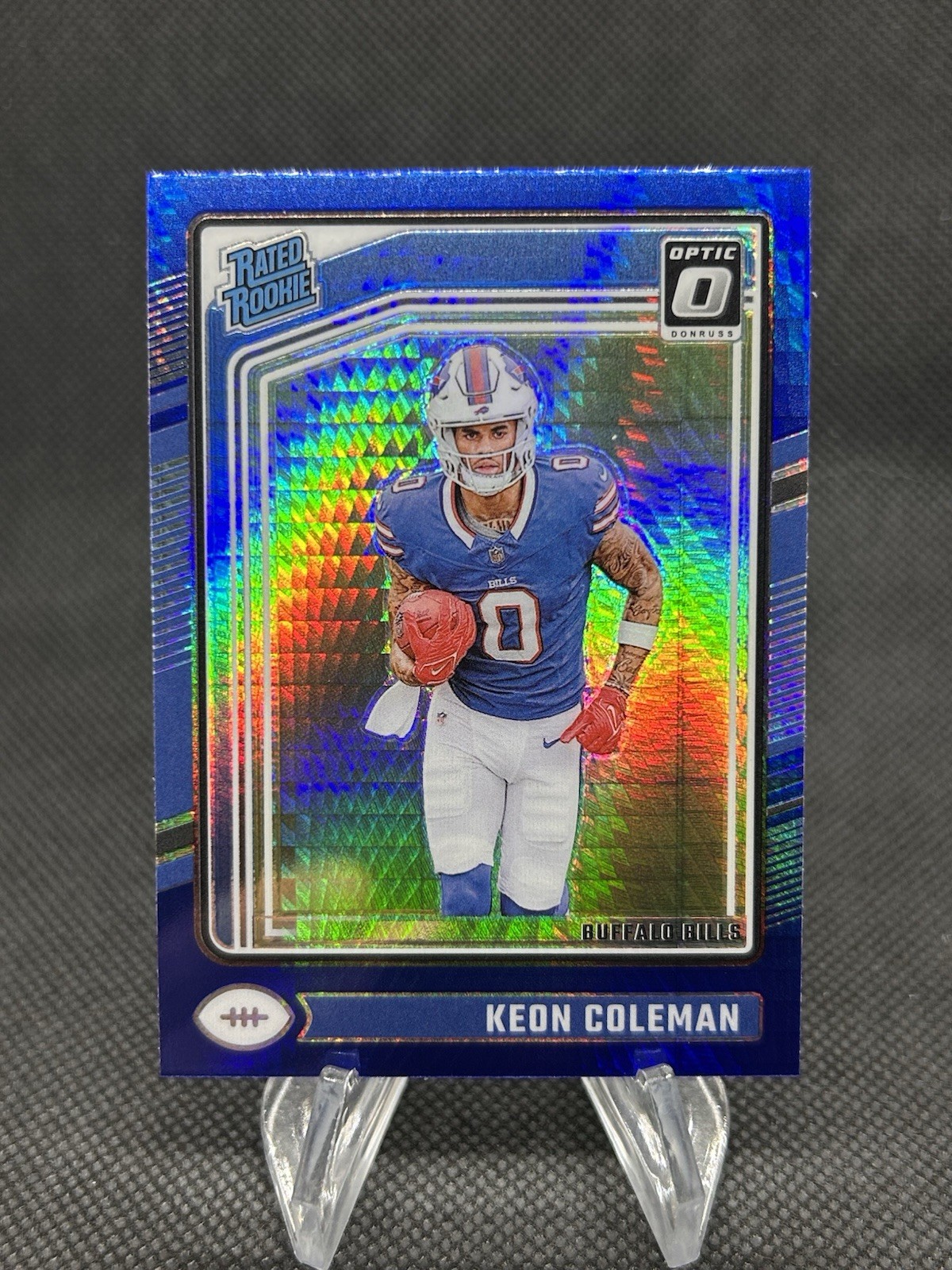 2024 Panini Donruss Optic - Rated Rookie Keon Coleman #263 Blue Hyper Prizm (RC)