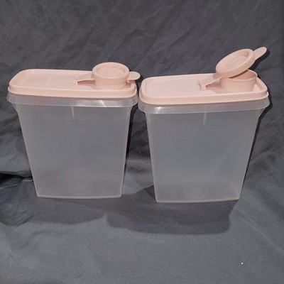 Tupperware Cereal Keeper Pink Lid  Vintage Pitcher Storage 2 With Lids 499-8