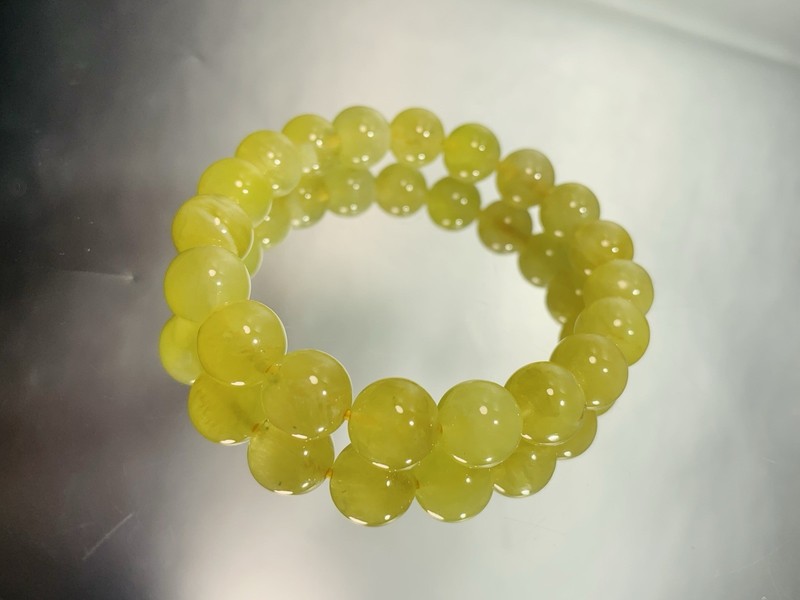 9.6mm Rare High-Grade Australian Golden Prehnite Bracelet
