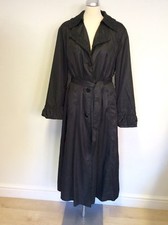 Gelco Black Long Stylish Belted Full Length Mac Fit Uk 16