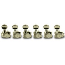 Kluson 6 Inline Revolution Series H-Mount Tuners, Staggered Posts Nickel