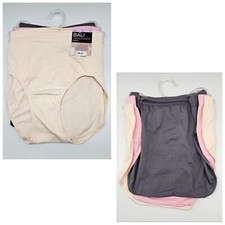 BALI 3-Pack Comfort Revolution Brief Panties Underwear Gray Pink Beige Women 6/7