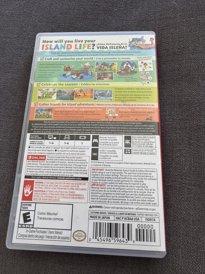 Animal Crossing New Horizons Nintendo Switch 45496596446 eBay