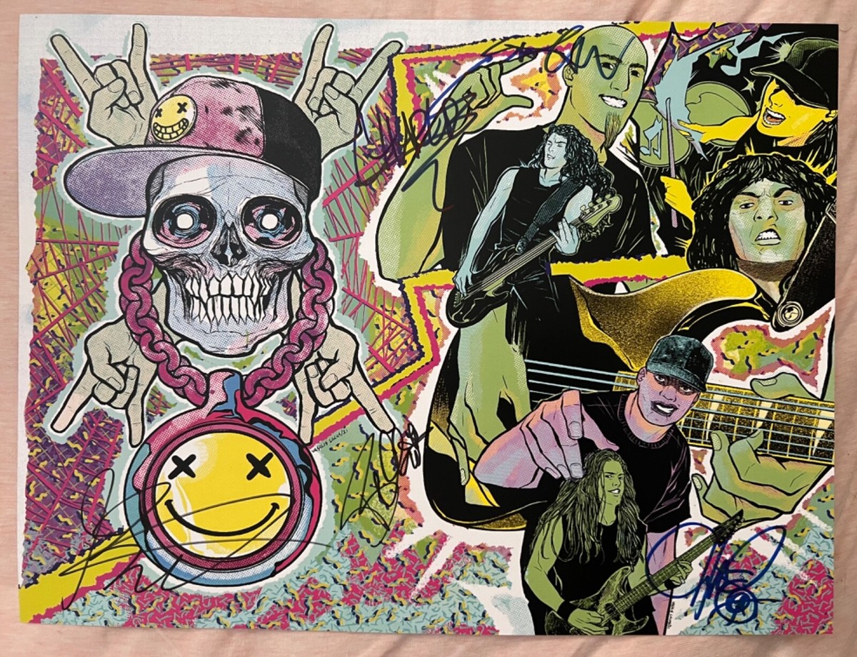 ANTHRAX CHUCK-D SIGNED ART POSTER VASILIS LOLOS PRINT PUBLIC ENEMY