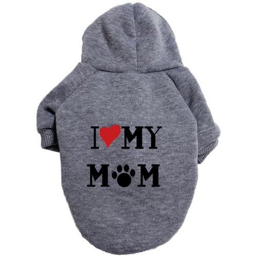 Pet Dog Clothes Casual I Love My Mom/Dad Warm Hoodie Coat Jacket Clothing XS~9XL - Picture 25 of 38