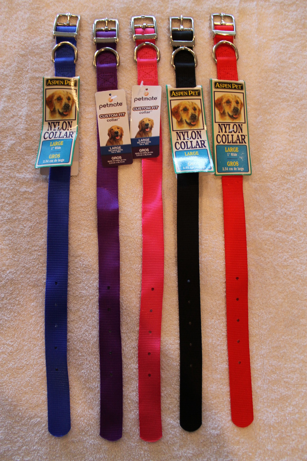 ASPEN PETMATE CUSTOM FIT DOG COLLAR Metal Clasp LARGE multi Colors